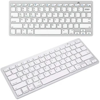Беспроводная Bluetooth-клавиатура для ПК, iPad, Mac, компактная, белая
