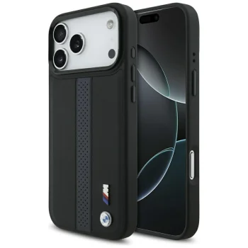 BMW iPhone 17 Pro Max vāciņš M Perforated Stripe Logo MagSafe, zils