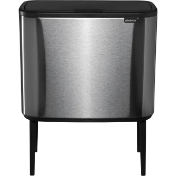 Brabantia Bo Touch Bin Recycling Waste Bin 34 L (11 + 23 L), Silver