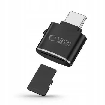 Tech-Protect UltraBoost MicroSD / TF karšu lasītājs ar USB-C, melns