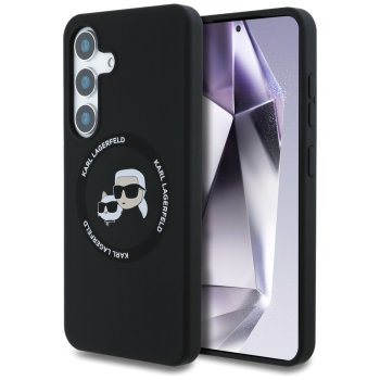 Чехол Karl Lagerfeld Silicone Double Heads And Circle MagSafe для Samsung Galaxy S25, черный