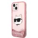 Чехол Karl Lagerfeld Glitter Choupette Head для iPhone 14 Plus / 15 Plus - розовый