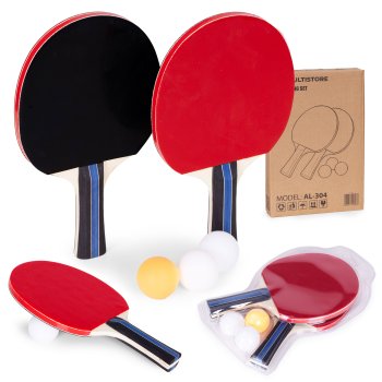 Ping Pong Paddle Set with 2 Rackets and 3 Balls for Indoor Outdoor Table Tennis