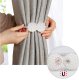 Magnetic Curtain Tie-Back with Pearl, White