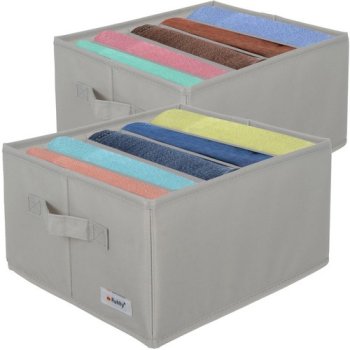 Ruhhy 22485 Wardrobe Organizer Clothing Storage Box, Set Of 2 Pcs