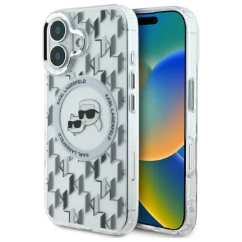 Karl Lagerfeld iPhone 16 vāciņš IML Monogram Karl&Choupette, caurspīdīgs