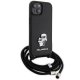 Karl Lagerfeld iPhone 15 Case Crossbody Saffiano Metal Pin, Black