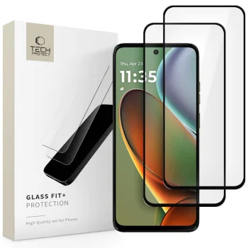 Защитное стекло Tech-Protect Glass Fit+ для Moto G15/G15 Power/G05/E15 (2 шт.), Черное
