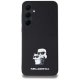 Karl Lagerfeld Samsung Galaxy A35 vāciņš Saffiano Karl&Choupette Pin, melns
