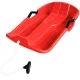 Plastic sledge with brakes and pull rope, red, 64 cm