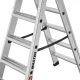 Divpusējas kāpnes Hailo Master D100, 2 x 4 pakāpieni, sudraba krāsā