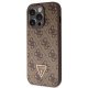 Guess iPhone 15 Pro Case Crossbody 4G Metal Logo, Brown