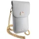 Сумка для смартфона Hello Kitty Leather Metal Logo Chain, серебристая