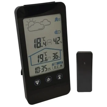 Mebus 11908 bezvadu meteoroloģiskā stacija melna