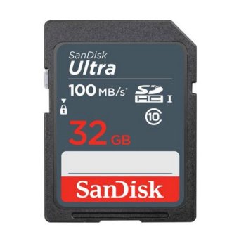 SanDisk Ultra 32GB SDHC atmiņas karte 100MB/s Class 10, melna