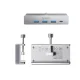 USB-C хаб Orico MH4PC с креплением-зажимом, 3x USB-A / 1x USB-C, серебристый