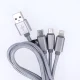 Maxlife 3in1 USB kabelis - Lightning / USB-C / microUSB 1 m 2,1A, pelēks