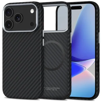 Чехол Tech-Protect Ion Carbon MagSafe для iPhone 17 Pro - черный и серебристый
