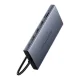 Centrmezgls 13in1 Baseus PortalJoy USB-C ar HDMI+DP+VGA+C+USB+PD+RJ45+SD/TF+3.5mm (pelēks) | Hub to (grey)