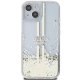 Guess iPhone 15 Plus / 14 Plus vāciņš Liquid Glitter Gold Stripes, caurspīdīgs