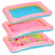 Kinētiskās smiltis 2kg + veidnes + piepūšamā smilšu kaste, Rozā krāsā | Kinetic Sand