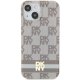 DKNY iPhone 15 vāciņš IML Checkered Mono Pattern MagSafe, bēšs
