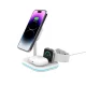 Беспроводное зарядное устройство 3-в-1 Tech-Protect QI15W-A27 с MagSafe, белое