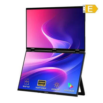Портативный двойной монитор ZEUSLAP Z18W 2x 18.5" FHD 120Гц USB-C Mini HDMI