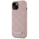 Чехол Karl Lagerfeld Leather Monogram Metal Logo MagSafe для iPhone 15, Розовый