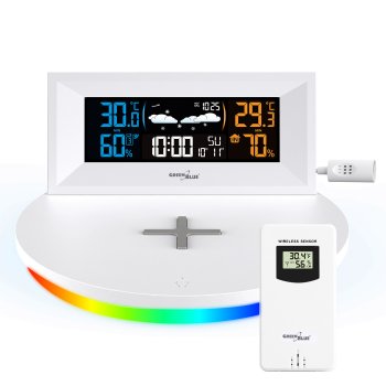Greenblue GB213 Bezvadu meteoroloģiskā stacija ar Qi lādētāju