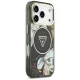 Чехол Guess IML Glitter Flowers Triangle с MagSafe для iPhone 17 Pro Max — черный