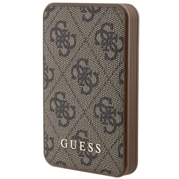 Внешний аккумулятор Guess 5000mAh 15W 4G Leather Metal Logo, коричневый