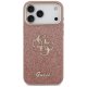 Guess Fixed Glitter Big 4G Metal Frame Phone Case Cover iPhone 17 Pro Max - Pink