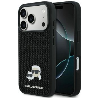 Karl Lagerfeld Rhinestones Karl&Choupette Pin Phone Case Cover iPhone 17 Pro - Black