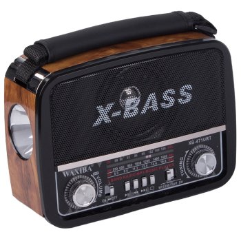 Portatīvais retro radio AM FM SW WAXIBA XB-471URT ar MP3 USB AUX, brūns