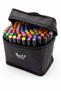 100 Dual Tip Alcohol Markers Set Art Pens with Carrying Case