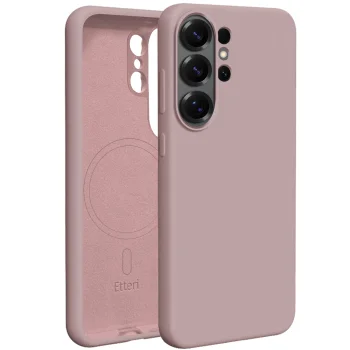 Чехол Etteri Silicone Mag для Samsung Galaxy S26 Ultra, светло-розовый