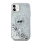 Karl Lagerfeld Liquid Glitter Choupette Head MagSafe vāciņš iPhone 11 / Xr, caurspīdīgs
