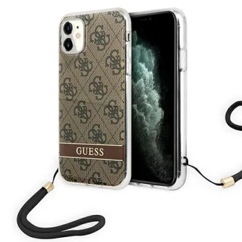 Чехол Guess 4G Print Strap для iPhone 11 / XR, Коричневый