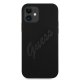 Чехол Guess для iPhone 12 mini Silicone Vintage Script, черный