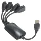 USB хаб на 4 порта разветвитель USB 2.0 High Speed для ПК и ноутбука, черный