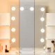 Makeup Vanity Table with LED Lighted Mirror 2 Drawers and Shelves ModernHome