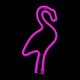 LED neona zīme Flamingo sienas dekors, USB un bateriju barošana, rozā