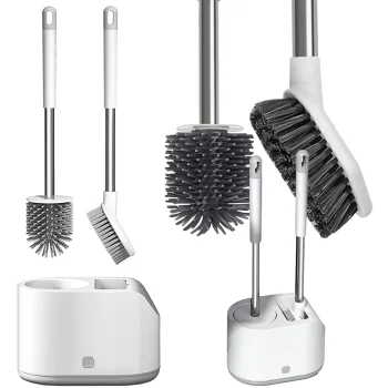 Silicone WC Toilet Brush, White/Gray