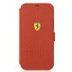 Ferrari iPhone 12 mini atverams vāciņš maciņš grāmatiņa On Track Perforated, sarkans