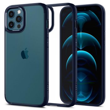 Apple iPhone 12 / 12 Pro 6.1" Spigen Ultra Hybrid Case Cover, Navy Blue | Чехол Кабура Кейс Бампер...