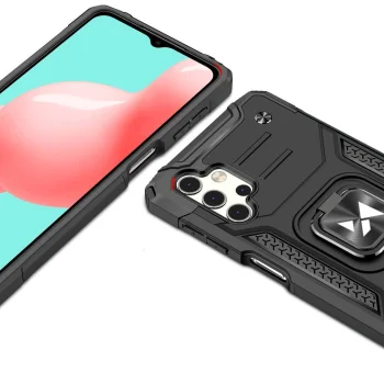 Wozinsky Ring Armor vāciņš Samsung Galaxy A32 5G ar gredzenveida statīvu, melns