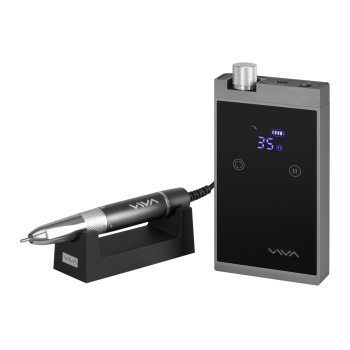 Manikīra un pedikīra aparāts, nagu frēze VIVA PRO 601 48 W, pelēka, bezvadu, bezsuku, ar Twist-Lock