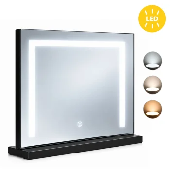 ModernHome LED kosmētikas spogulis grimam 50x40 cm, melns