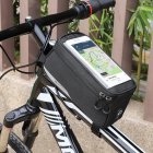 Wozinsky Velosipēda Priekšēja Velosoma Telefonam Mantām ar Ūdensizturīgu Caurspīdīgu Logu 1L 6.5'', Melna | Bikes Front Tube Bag